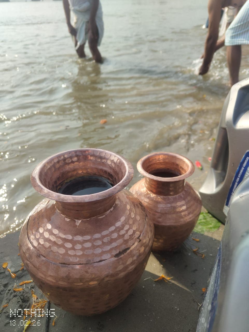 Ganga Jal collection at Ghat